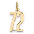 14k Small Elongated Number 72 Charm