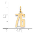 14k Small Elongated Number 76 Charm
