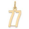 14k Small Elongated Number 77 Charm