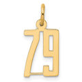14k Small Elongated Number 79 Charm