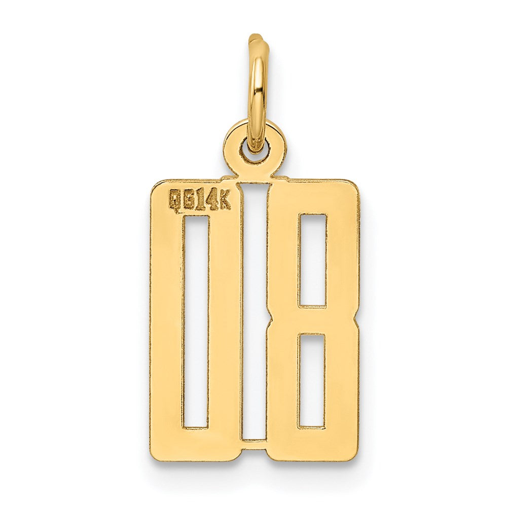 14k Small Elongated Number 80 Charm