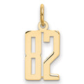 14k Small Elongated Number 82 Charm