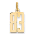 14k Small Elongated Number 83 Charm