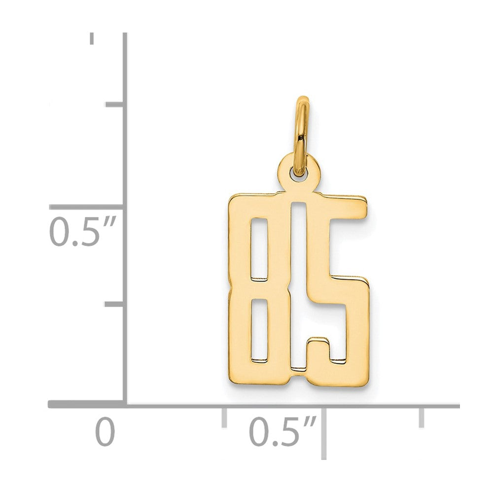 14k Small Elongated Number 85 Charm