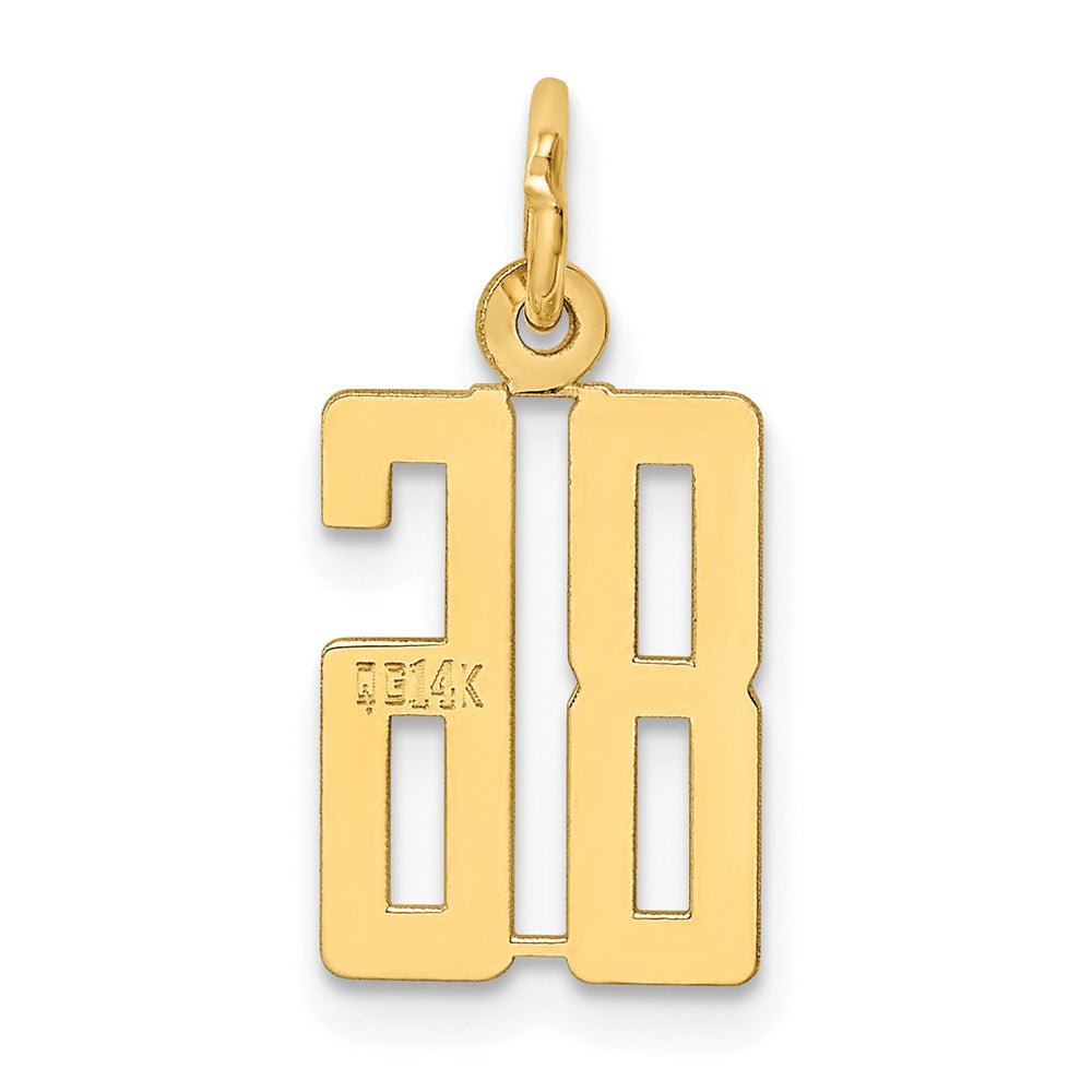 14k Small Elongated Number 86 Charm