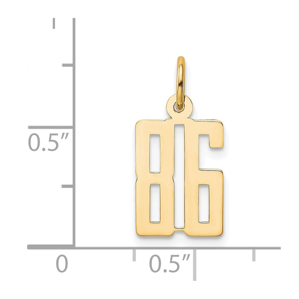 14k Small Elongated Number 86 Charm