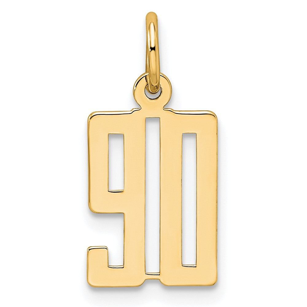 14k Small Elongated Number 90 Charm