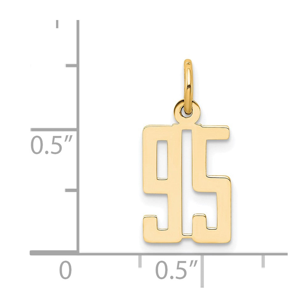 14k Small Elongated Number 95 Charm