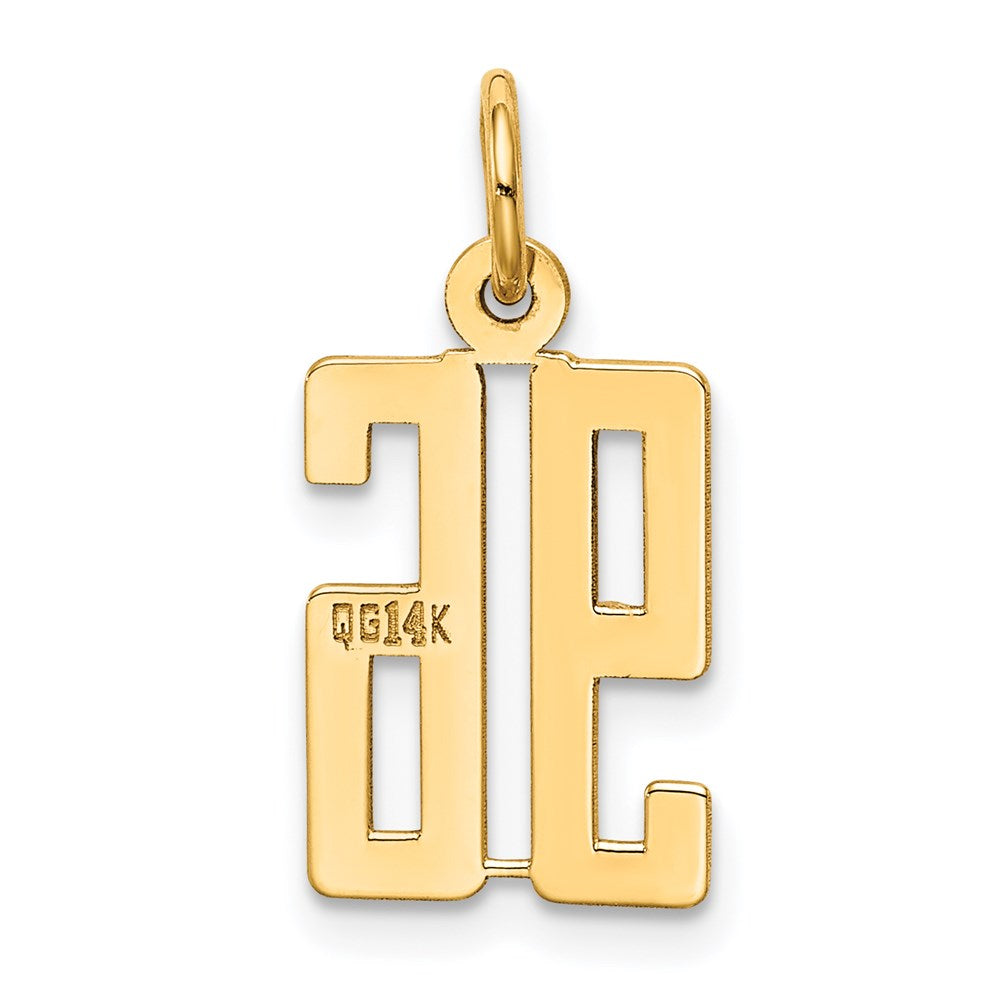 14k Small Elongated Number 96 Charm