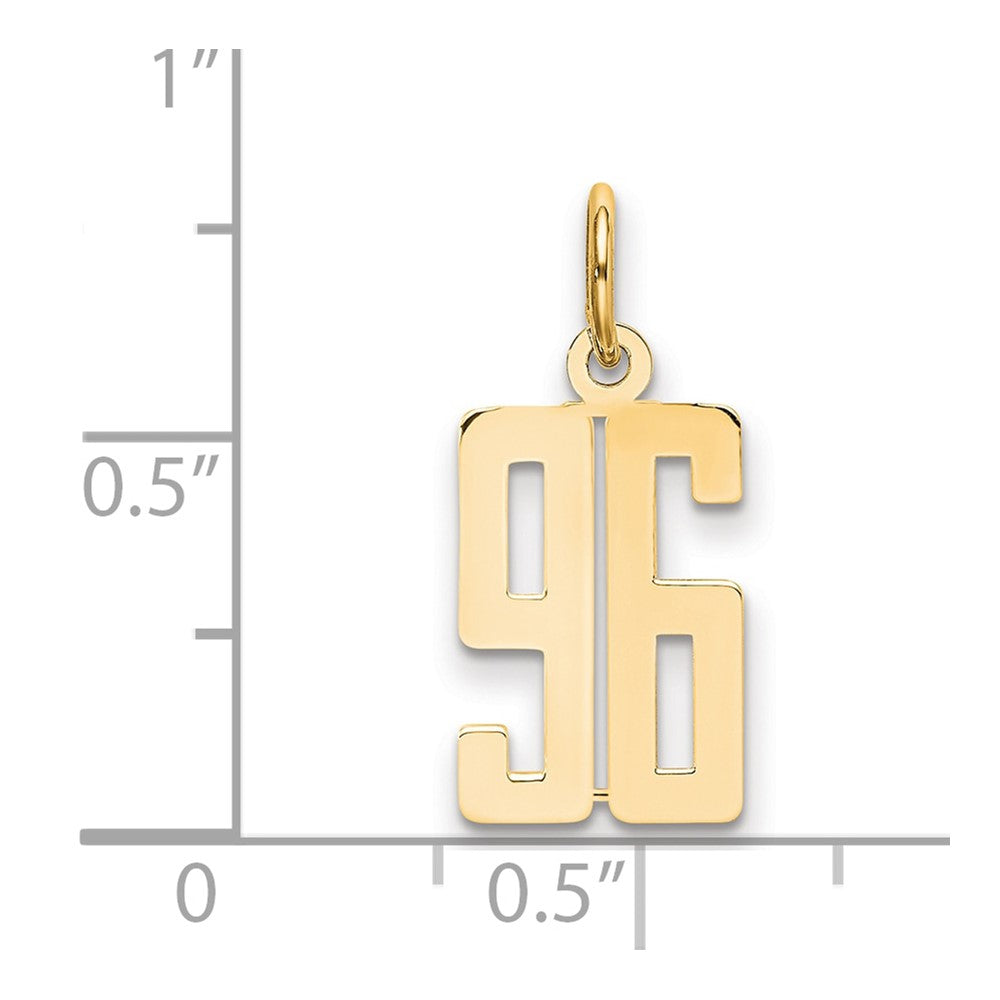 14k Small Elongated Number 96 Charm