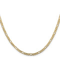 14k 3mm Concave Open Figaro Chain