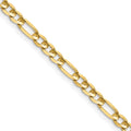 14k 4mm Concave Open Figaro Chain