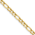 14k 4.5mm Concave Open Figaro Chain