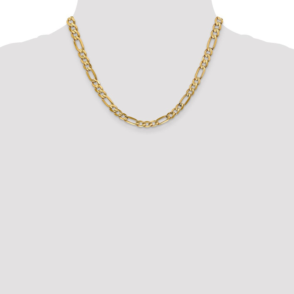14k 6mm Concave Open Figaro Chain