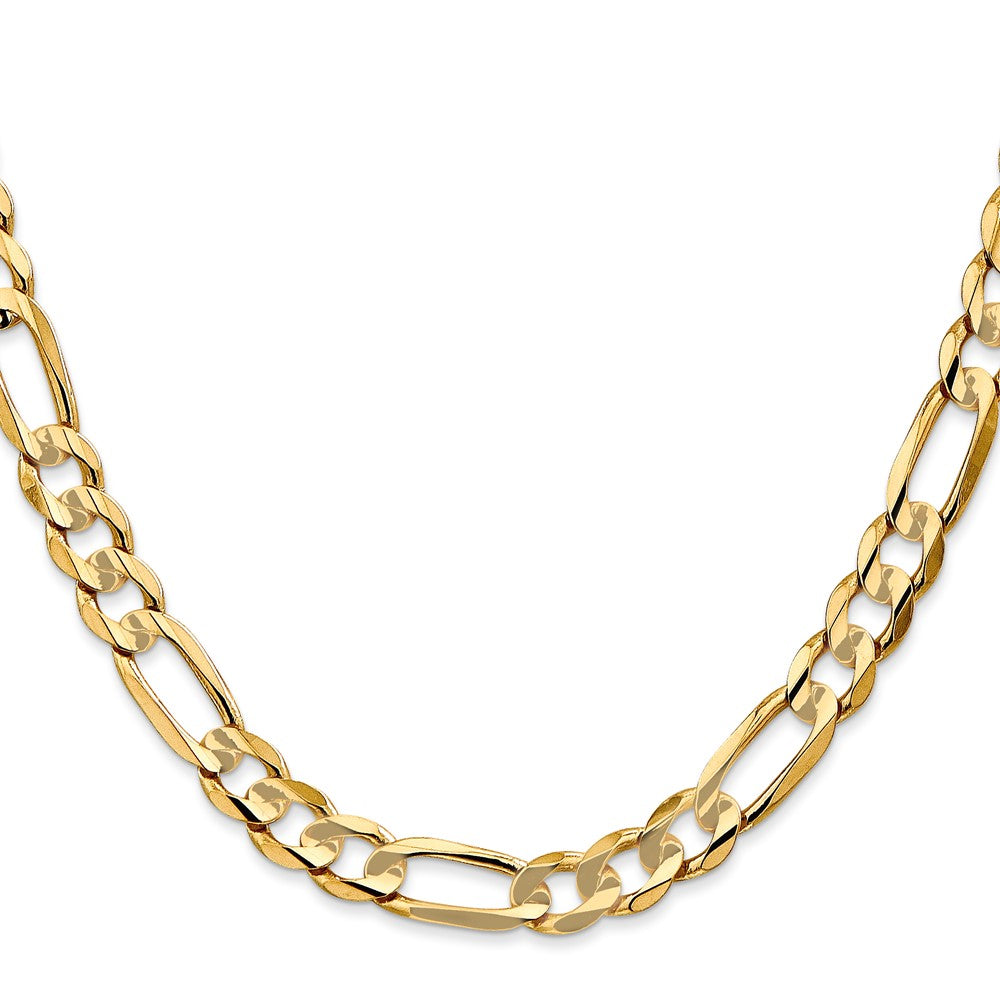 14k 6.75mm Concave Open Figaro Chain