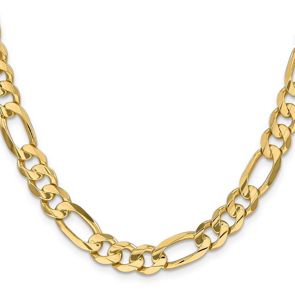 14k 8.75mm Concave Open Figaro Chain