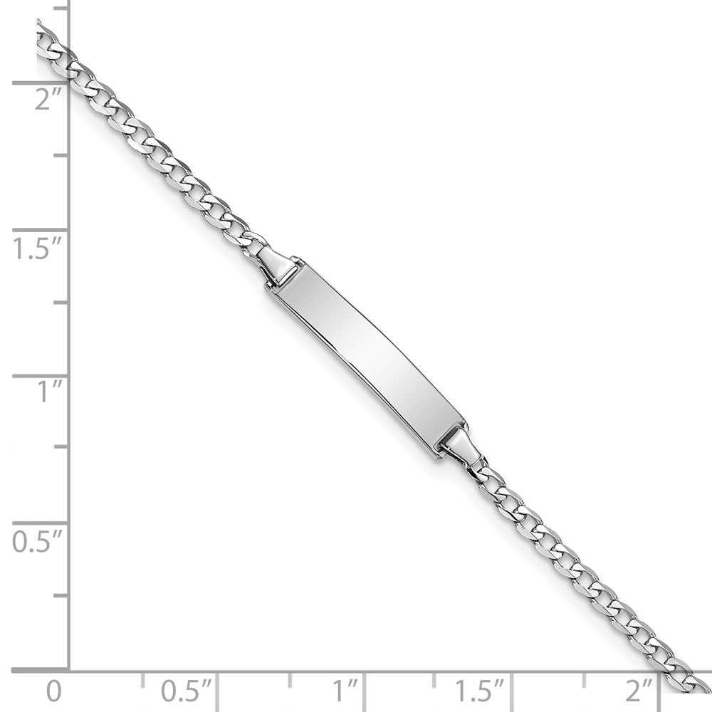 14k WG Flat Curb Link ID Bracelet