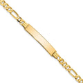 14k Flat Figaro Link ID Bracelet
