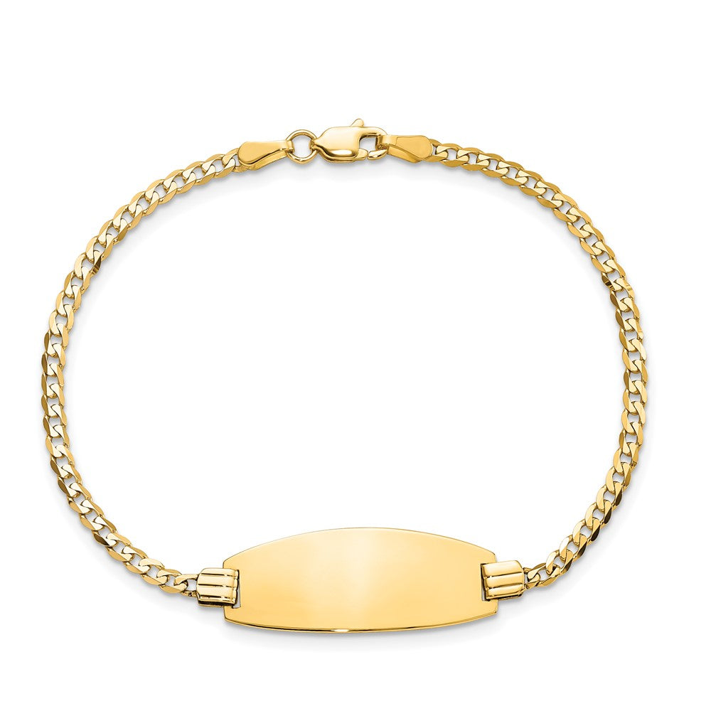 14ky Oval Curb ID Bracelet
