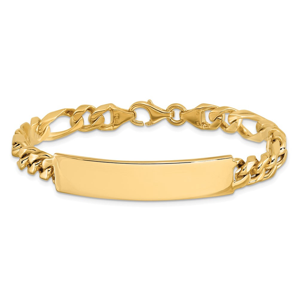 14k Hand-polished Figaro ID Bracelet
