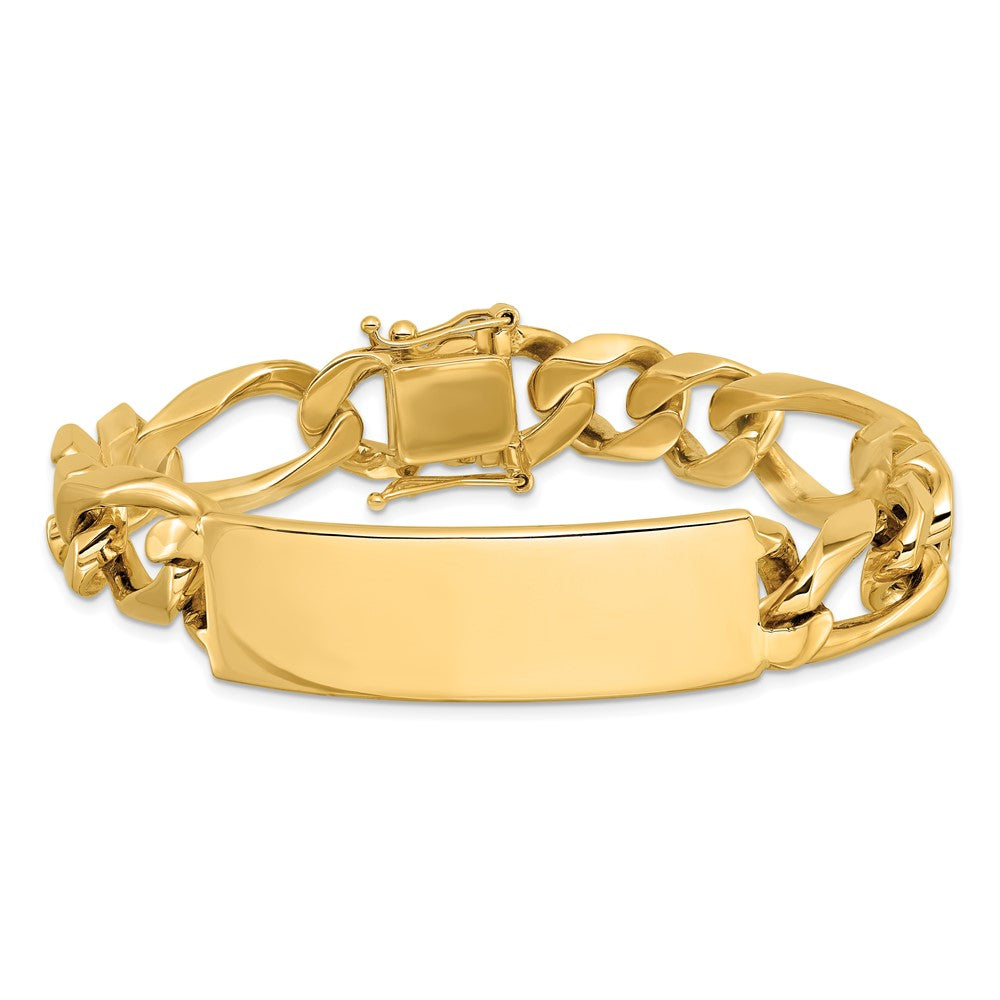 14k Hand-polished Figaro Link ID Bracelet