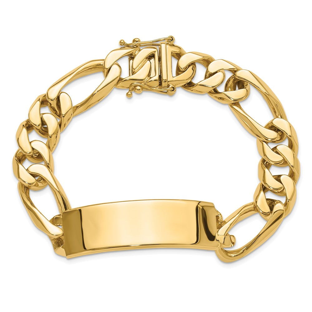 14k Hand-polished Figaro Link ID Bracelet