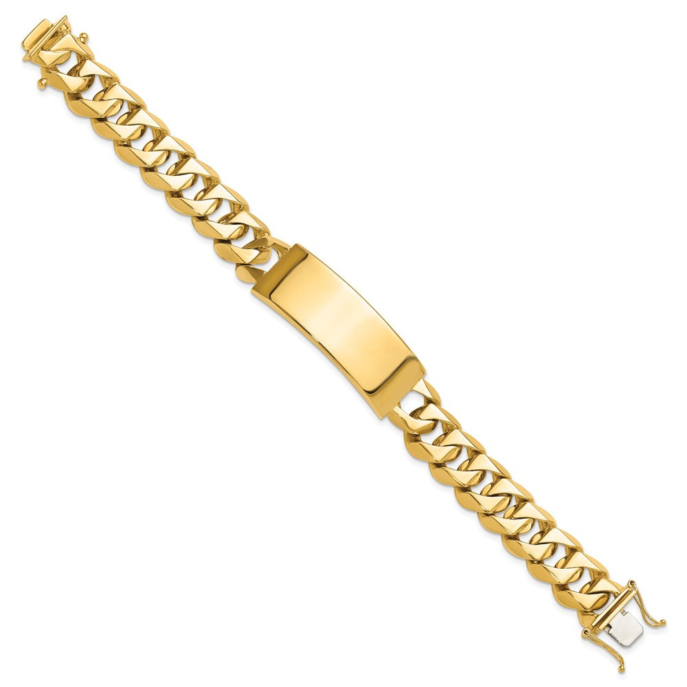 14k Hand-polished Heavy Curb Link ID Bracelet
