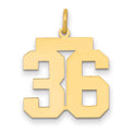 14k Medium Polished Number 36 Charm