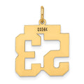 14k Medium Polished Number 53 Charm