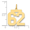 14k Medium Polished Number 62 Charm