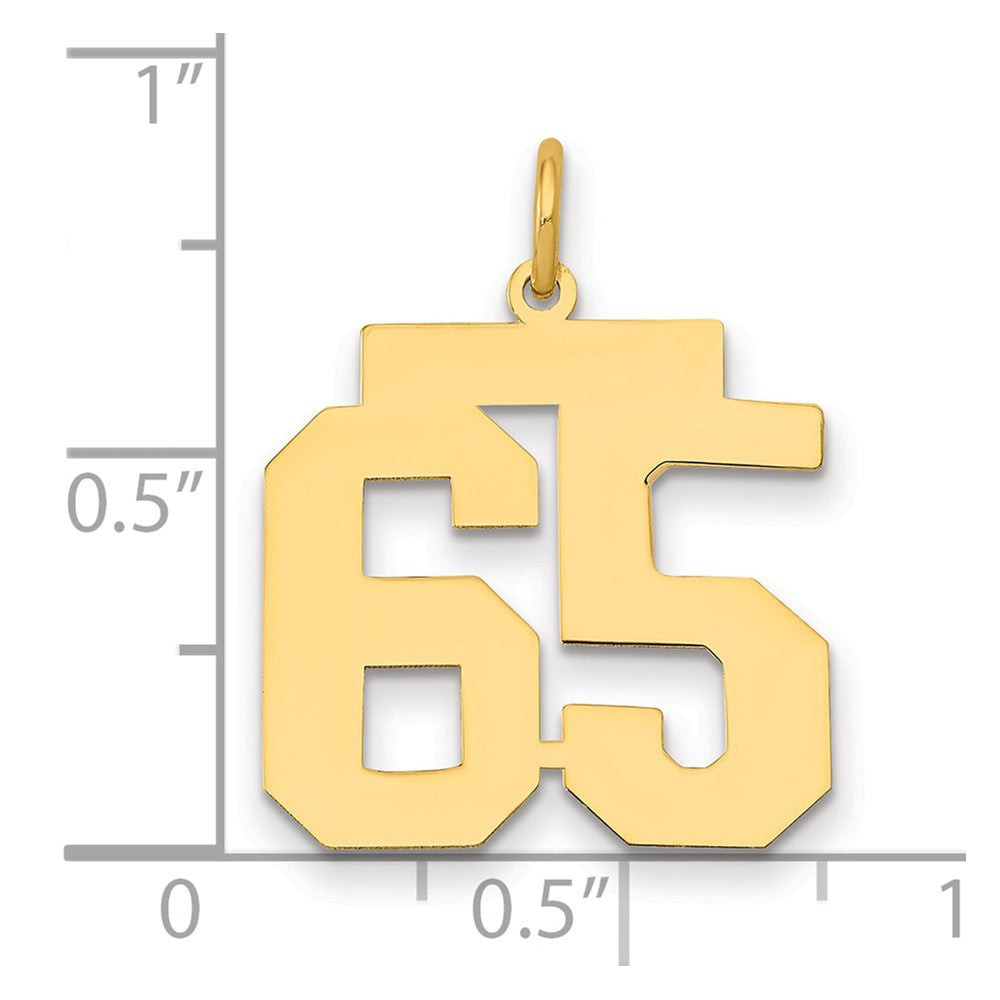 14k Medium Polished Number 65 Charm