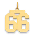 14k Medium Polished Number 66 Charm