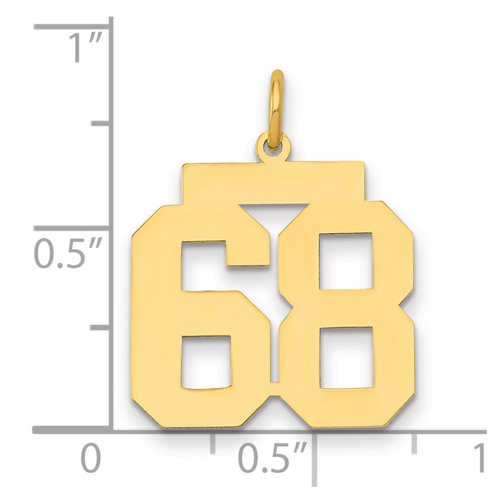 14k Medium Polished Number 68 Charm