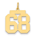 14k Medium Polished Number 68 Charm