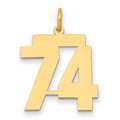 14k Medium Polished Number 74 Charm