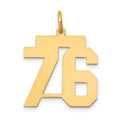 14k Medium Polished Number 76 Charm