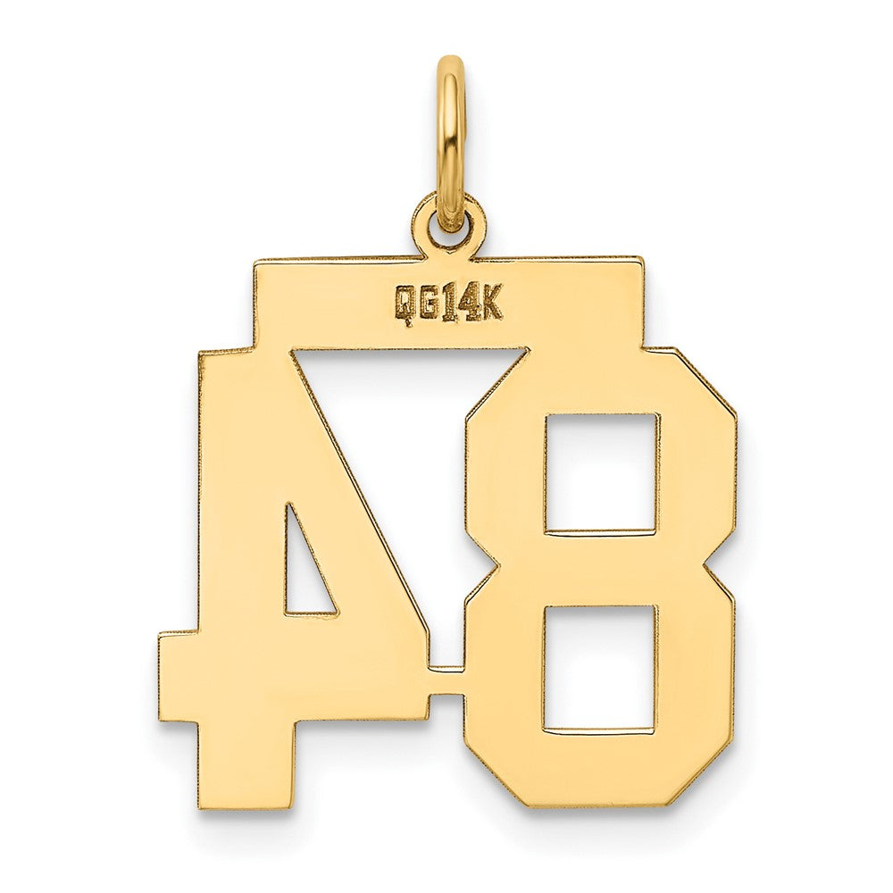 14k Medium Polished Number 84 Charm