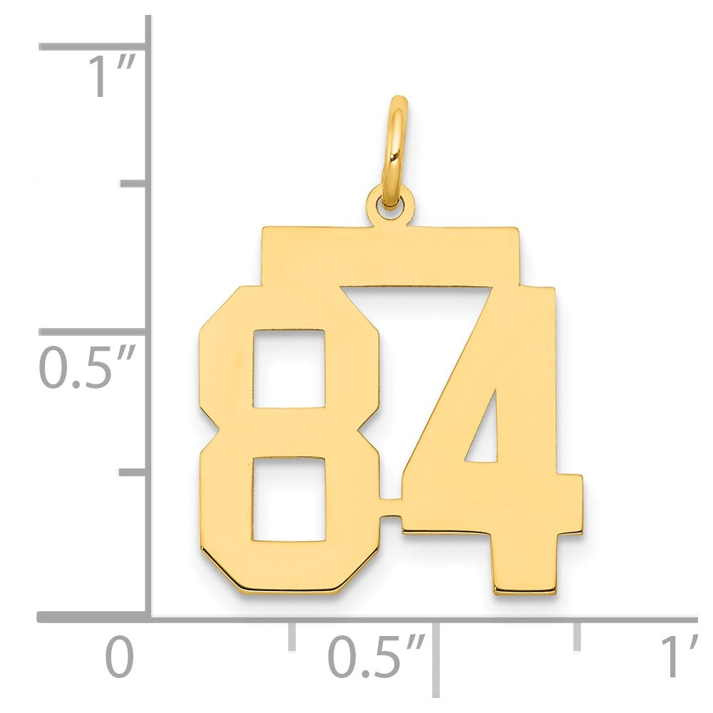 14k Medium Polished Number 84 Charm