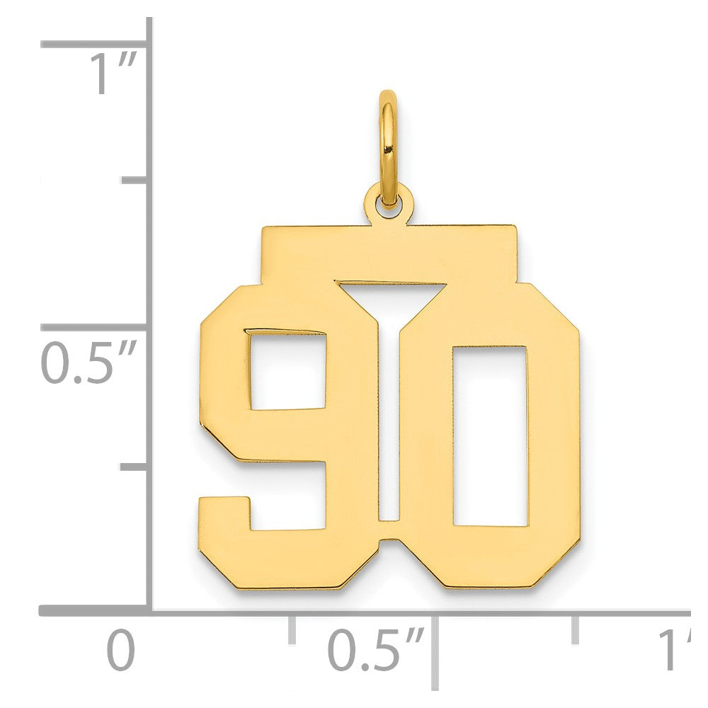 14k Medium Polished Number 90 Charm