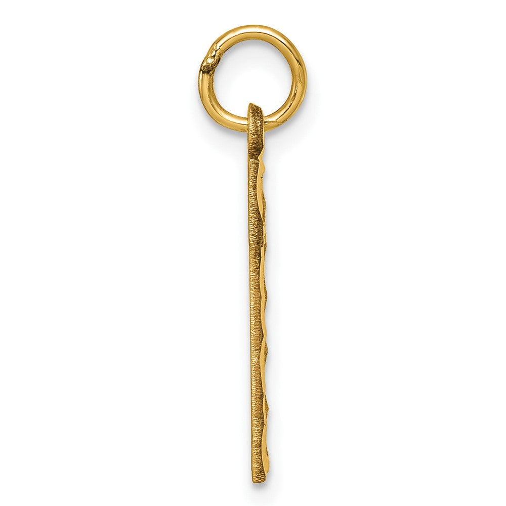14k Large Brushed Diamond-cut Number 1 Charm