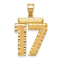 14k Large Brushed Diamond-cut Number 17 Charm