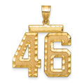 14k Large Brushed Diamond-cut Number 46 Charm
