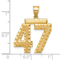 14k Large Brushed Diamond-cut Number 47 Charm