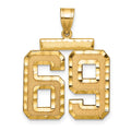 14k Large Brushed Diamond-cut Number 69 Charm