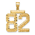 14k Large Brushed Diamond-cut Number 82 Charm
