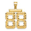 14k Large Brushed Diamond-cut Number 88 Charm