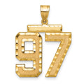14k Large Brushed Diamond-cut Number 97 Charm