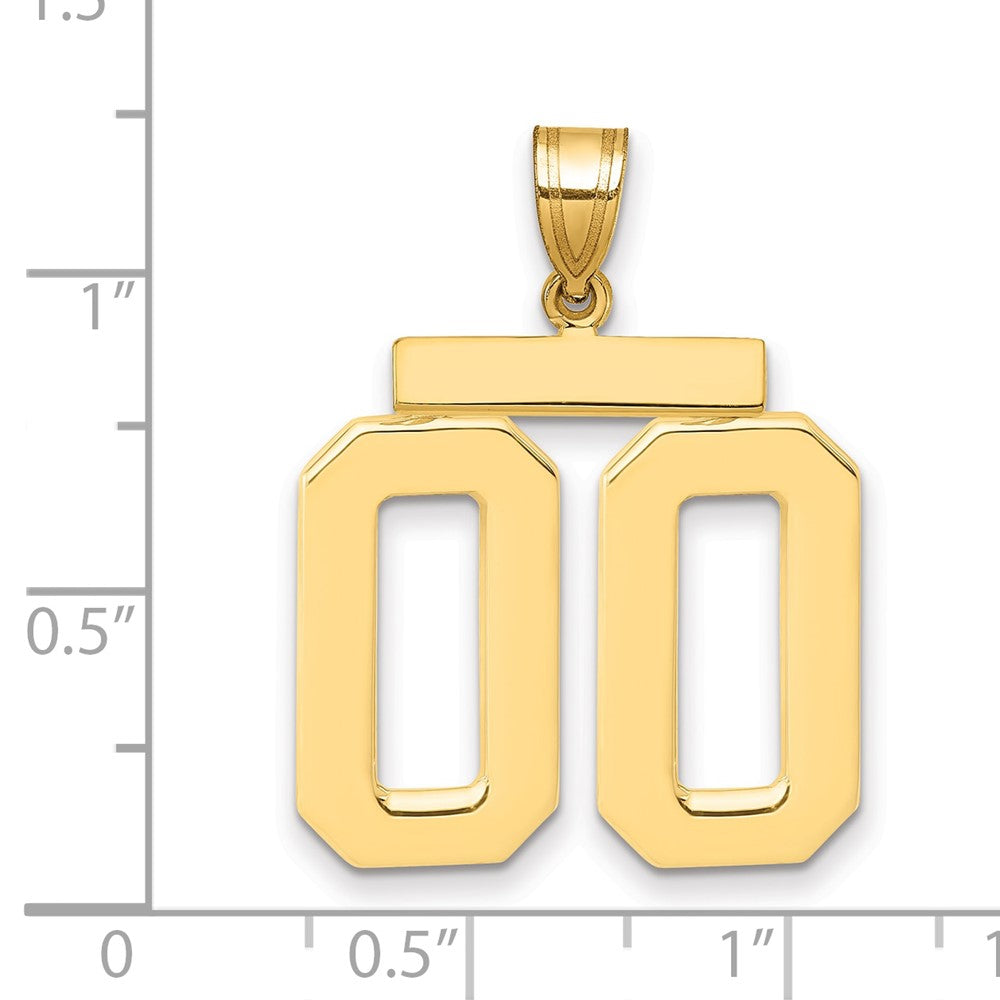 10k Large Polished Number 00 Charm