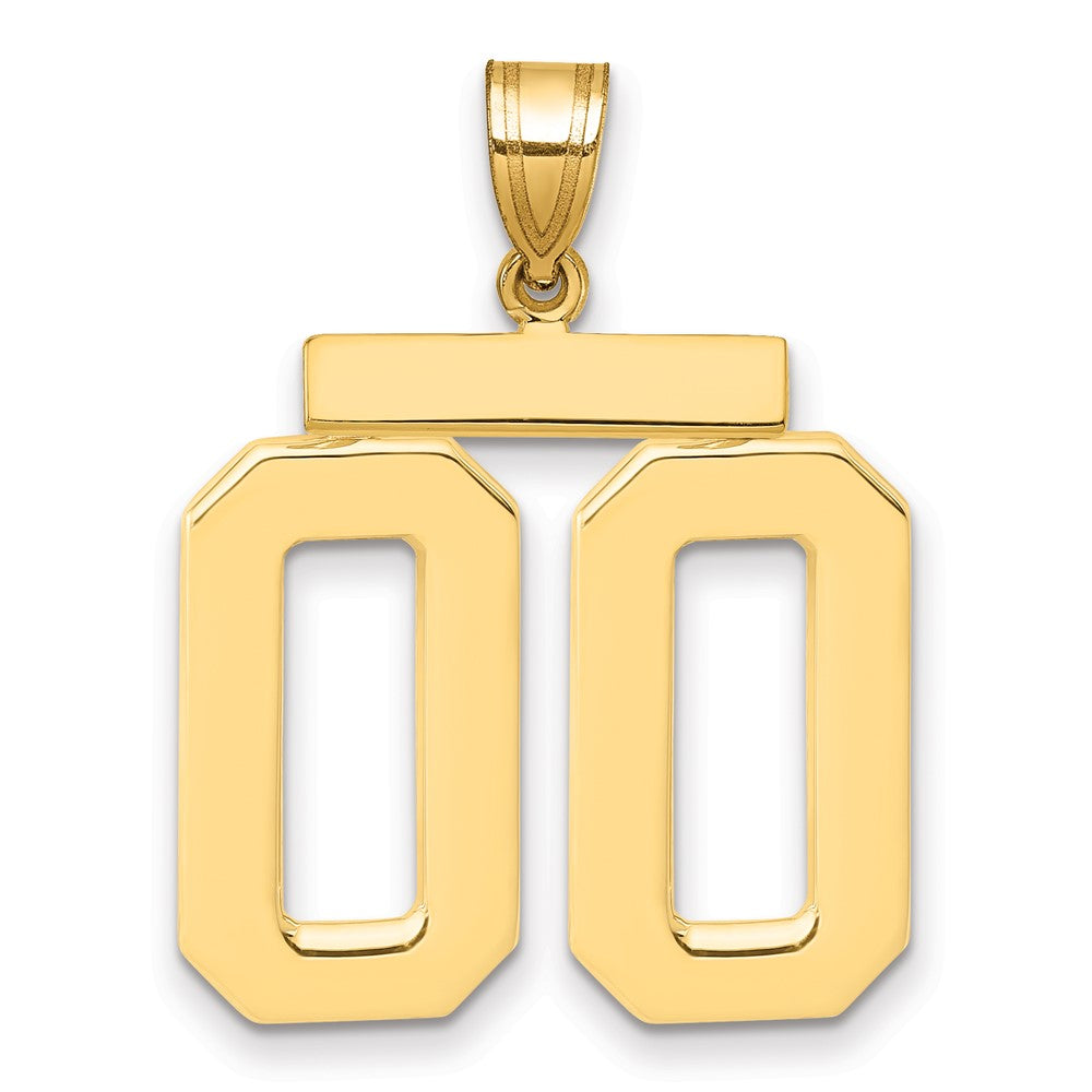 10k Large Polished Number 00 Charm