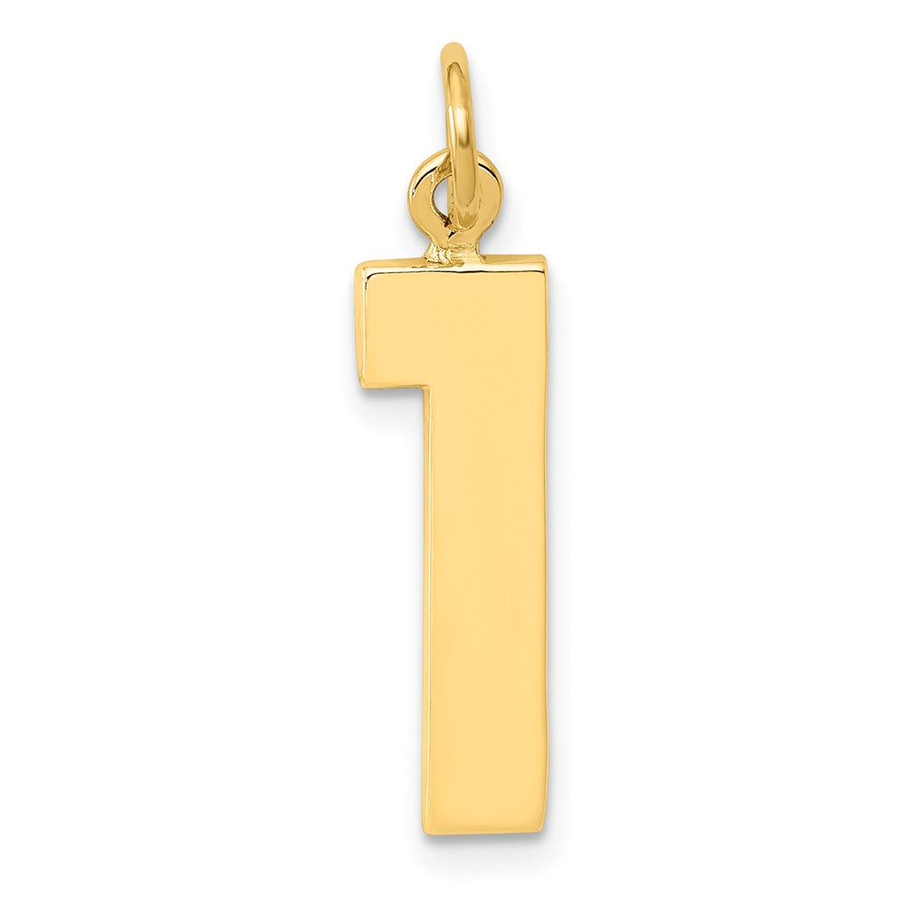 14k Large Polished Number 1 Charm